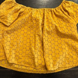 Off the shoulder yellow top